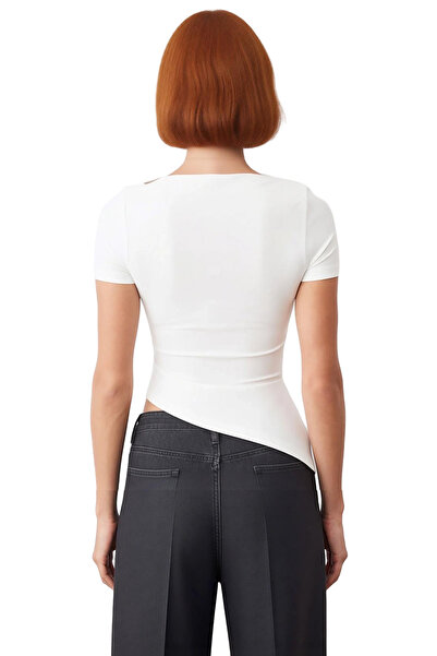 PayBuy Women's Stylish Asymmetrical Cut Boat Neck Knitted Quality Stylish Comfortable Modern Elegant Casual