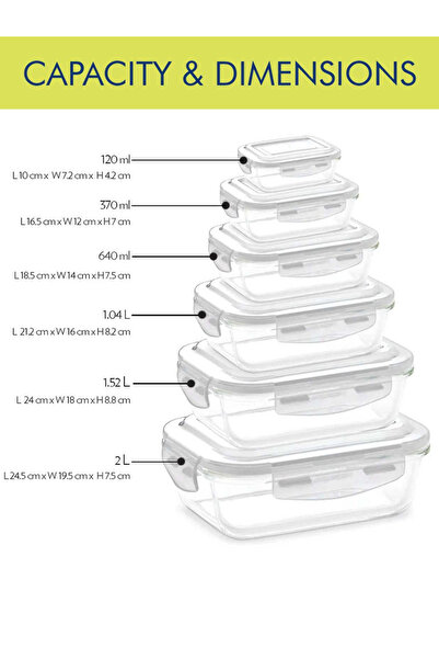 Borosil حافظة زجاجية مستطيلة الشكل سعة 2.0 لتر