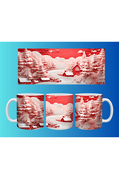 Evion Christmas Pine Tree Themed Mug – Warm Gift for Winter
