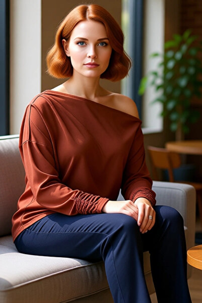 PayBuy Asymmetric Collar Low Sleeve Knitted Blouse Stylish and Comfortable Perfect Choice for Daily Wear Quality Stylish