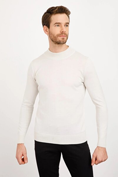 centilmen Desen Men's Basic Half Fisherman Thin Knit Sweater 21604