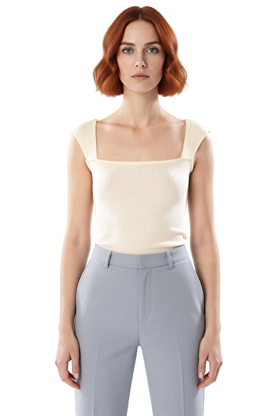 PayBuy decolteu pătrat Bluză Poliviskon tricotaj cu striații Ajustată Utilizare zilnică Selectată cu atenție Confortabilă