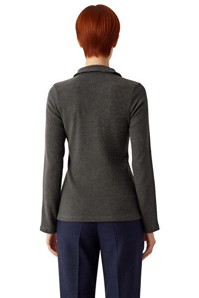 PayBuy Women's Polo Neck Buttoned Drawstring Stretchy Knitted Quality Stylish Comfortable Modern Elegant Casual