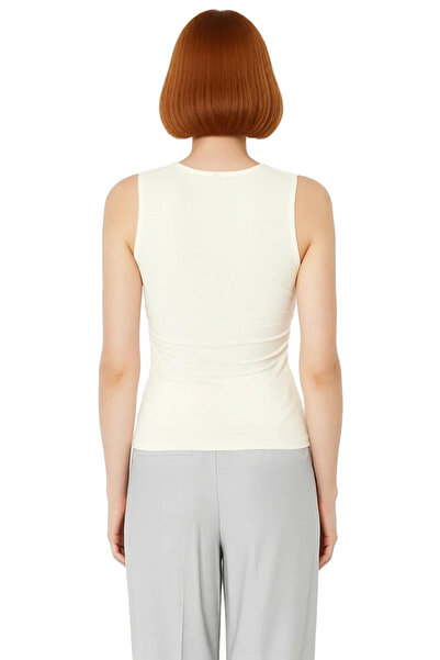 PayBuy Women's Fitted Gathered Knitted Blouse Square Neck Casual Perfect Fit Custom Design