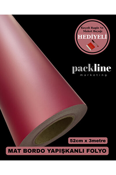 Packline Marketing ورق تغليف لامع لأثاث المطبخ وخزائن المطبخ باللون الأحمر ال...