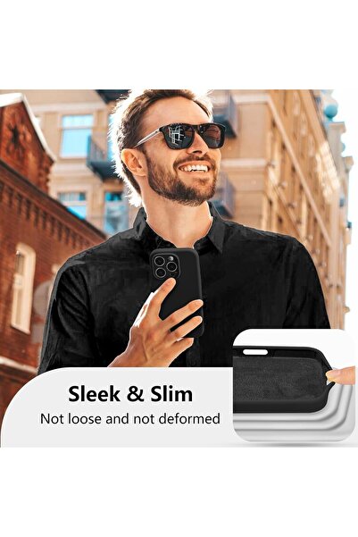 Flippy Προστατευτική θήκη για iPhone 16 Pro Max με υγρή σιλικόνη και μικροΐνες, ασύρματη φόρτιση, μαύρη