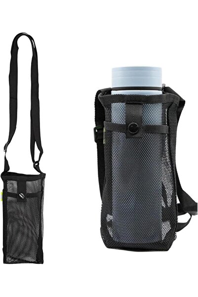 Arabest Portable Water Bottle Holder,Adjustable Strap,Mesh Sling,Black,for Ou...