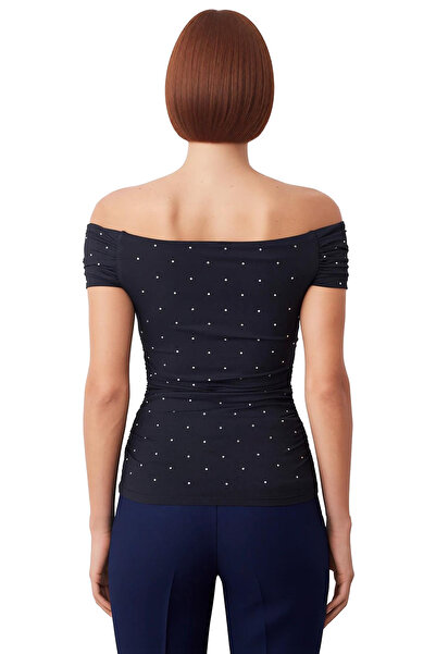 PayBuy Women's Carmen Collar Dot Knitted Blouse Elegant and Stylish Choice Quality Stylish Comfortable Modern Elegant