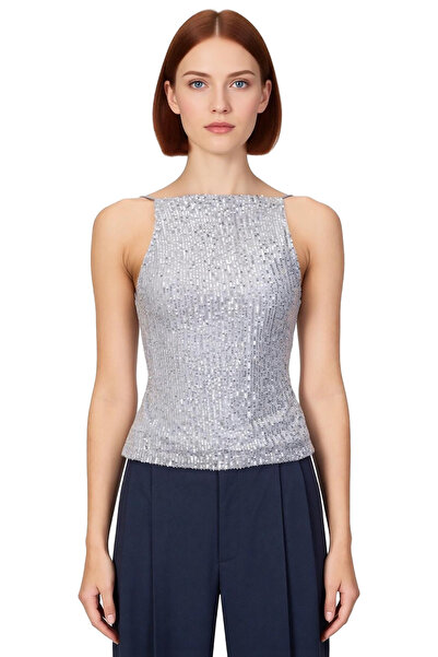 PayBuy Αμάνικη μπλούζα με παγιέτες με λαιμόκοψη κανονικής εφαρμογής Καλοκαιρινή κομψή νυχτερινή εφαρμογή Τέλεια εφαρμογή Μεγάλη διάρκεια ζωής