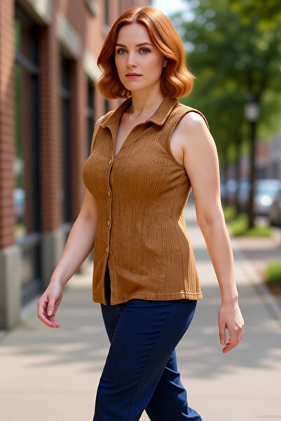 PayBuy Guler polo texturat pentru femei din material subțire Fără mâneci Cali...