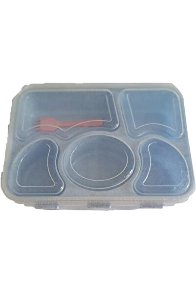 Generic Lunch Box for Kids – 5 Sections, Leak-Proof, Colorful, With Fork, Blue