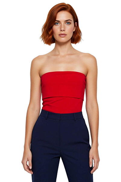 PayBuy Strapless Side Zipper Crepe Knitted Blouse Modern Style Trend Design High Quality