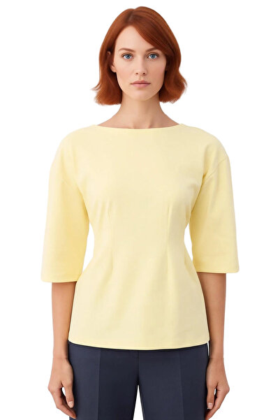 PayBuy Women's Peplum Cut Boat Neck Batwing Sleeve Blouse Ideal for Daily Wear Quality Stylish Comfortable