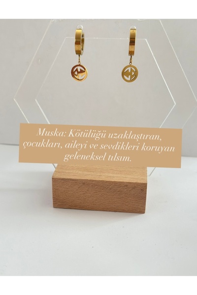 mibrillo Çelik Sembol Alya Küpe