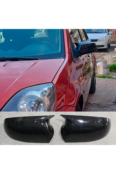 Sheyzen Ford Fiesta MK5 4 Kapı İçin Batman Yarasa Ayna Kapağı Parlak Siyah 20...