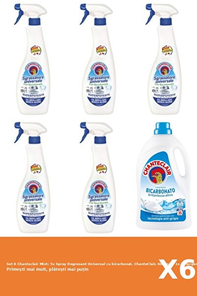 Chanteclair Set 6 Mixt: 5x Spray Degresant Universal cu bicarbonat, ChanteCla...