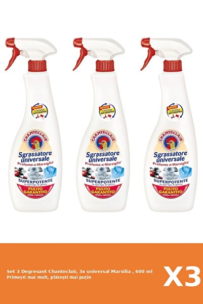 Chanteclair Set of 3 Chanteclair Degreaser, 3x universal Marseille, 600 ml