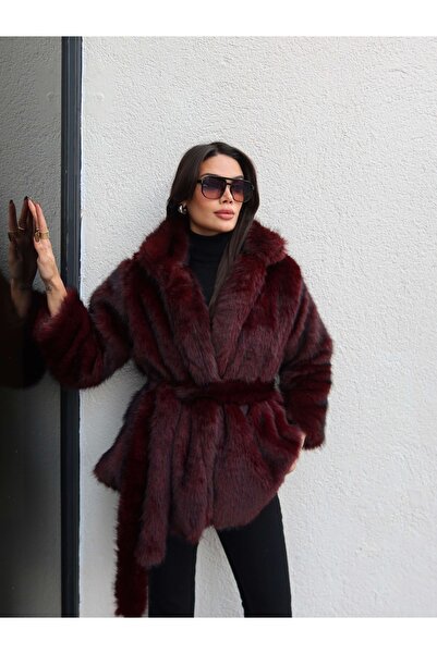 ESRAHELVACI Belted Imported Fur Coat