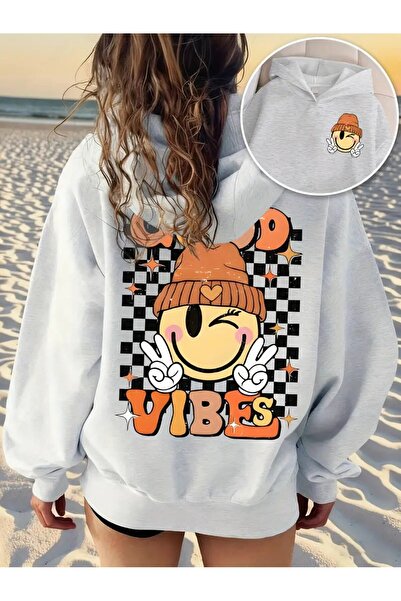 H&GHAMLEGİYİM Hanorac cu glugă cu litere Retro Y2K Pop Art în carouri, cu faț...