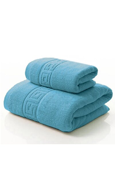 OEM Set 2 Bath Towels Cotton Premium Quality, 50x90 cm & 70x140 cm, Turquoise