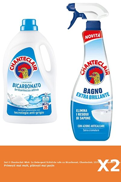 Chanteclair Set 2 Mixt: 1x Detergent lichid de rufe cu Bicarbonat, Chanteclai...
