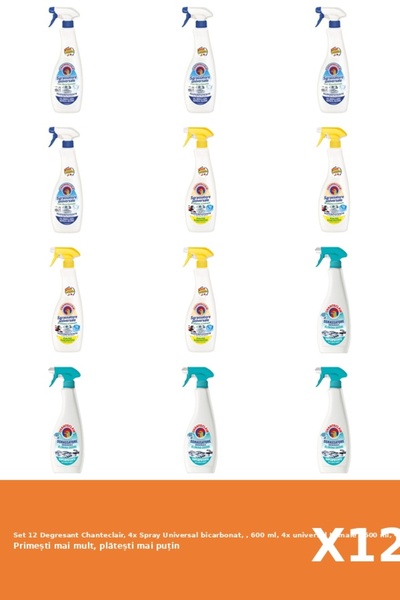 Chanteclair Set 12 Degresant Chanteclair, 4x Spray Universal bicarbonat, , 60...