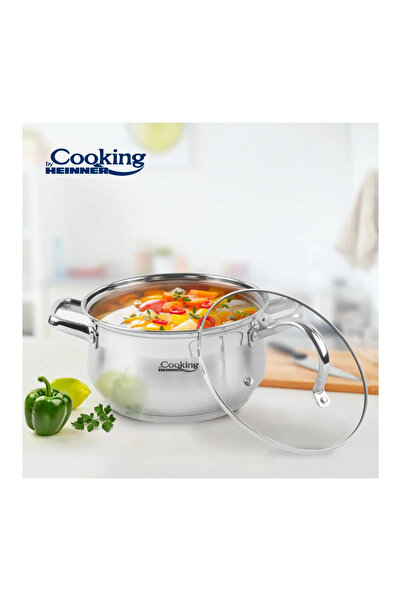 Cooking by Heinner Stainless Steel Saucepan with Lid, 20 x 11.5 cm, 3.6 L, Amira,