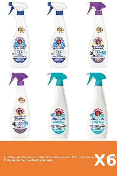 Chanteclair Set 6 Degresant Chanteclair, 2x Spray Universal bicarbonat, , 600...