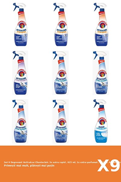 Chanteclair Set 9 Degresant Anticalcar Chanteclair, 3x extra rapid , 625 ml, ...