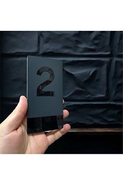 zafrakreklam Vertical Laser Metal -Black Plexiglass Apartment Site -Apartment Hotel Office - Door Number - No 2 Two