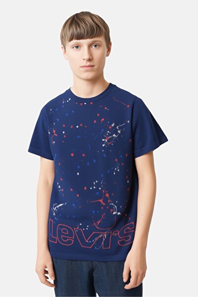 Levi's تي شيرت بأكمام قصيرة مطبوع عليه بقع للأطفال، متعدد الألوان