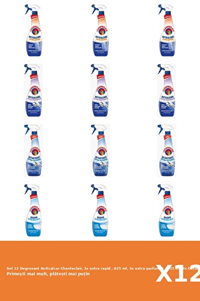 Chanteclair Set 12 Degresant Anticalcar Chanteclair, 3x extra rapid , 625 ml,...