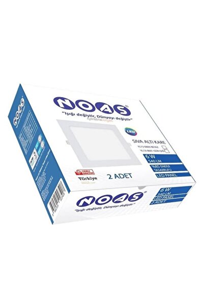 Noas Sıva Altı Led Spot Beyaz Gövde 6W 3000K Kare YL13-0601 2 Adet