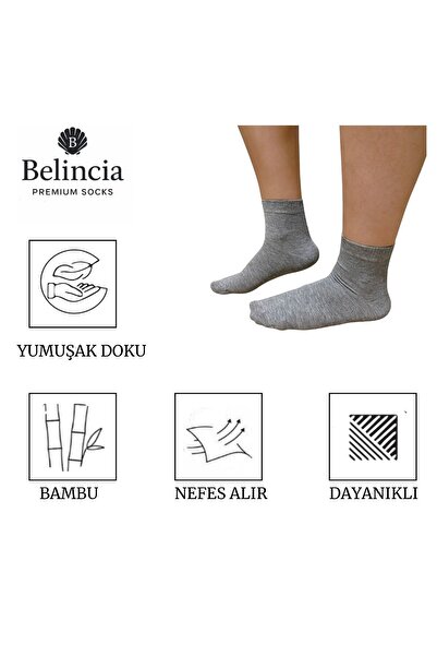 belincia Bamboo Gray Women's Socks Half Socks 6 Pack