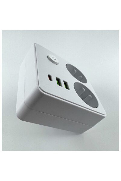 OEM Dual Schuko Socket Adapter with 2x USB-A + 1x USB-C, ON/OFF Button, 2500W, 20W PD