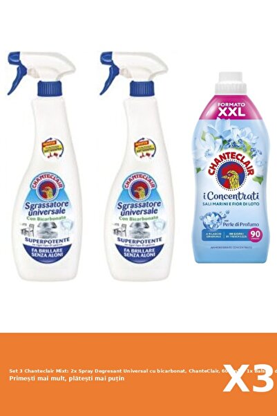 Chanteclair Set 3 Mixt: 2x Spray Degresant Universal cu bicarbonat, ChanteCla...