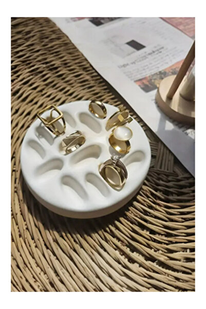 ogish Ring Holder Jewelry Organizer Decorative Plate Jewelry Rack |   White |