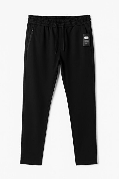 TOMMY LIFE Мъжки панталони от тренировъчен екип, с прав крак, мъжки панталони от тренировъчен екип с прав крак, черни 82194