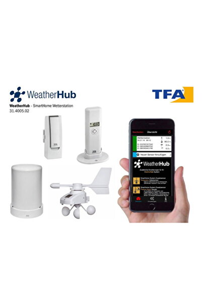 TFA WeatherHub SmartHome Weather System - temperature, humidity, precipitation, wind - 31.4005.02