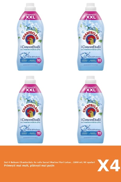 Chanteclair Set of 4 Chanteclair Conditioner, 4x Lotus Flower Sea Salts, 1800...