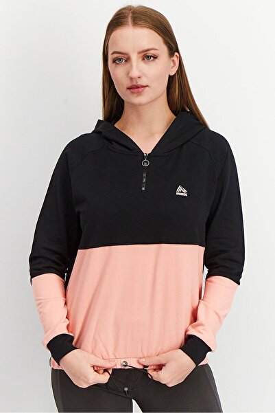RBX Women Sportswear Fit Colorblock Training Tracck Sweatshirt, Black