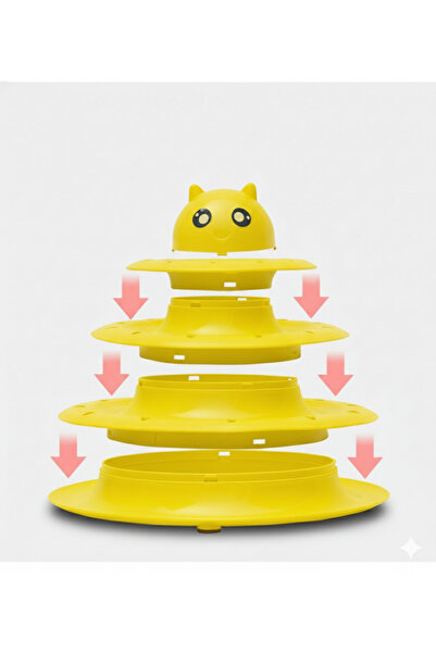 BTNES 3 Katlı Kedi Oyuncağı Tower Of Tracks Eğitici Kedi Oyuncağı İnteraktif Oyuncak