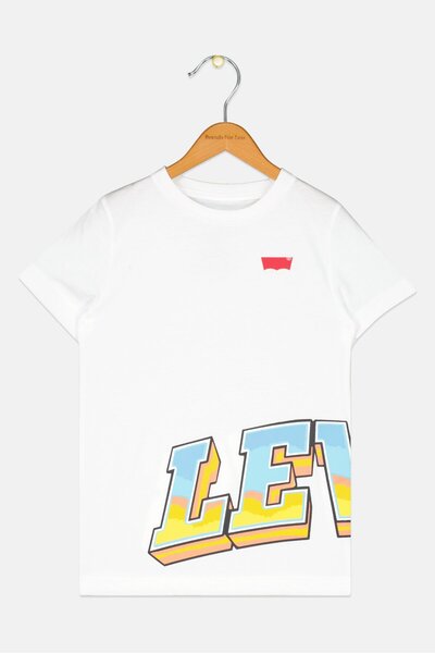 Levi's Kids Boys Crew Neck Short Sleeves Graphic Print T-Shirt, White