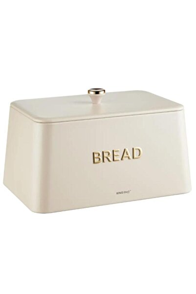 Kinghoff Beige bread box, metal, 35x23x21cm,