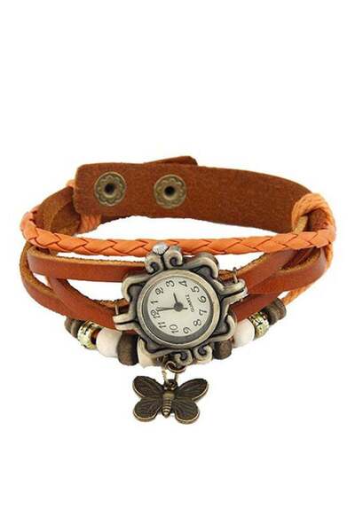 Other Boho Women's Vintage Inspired Butterfly Bracelet Analog Watch