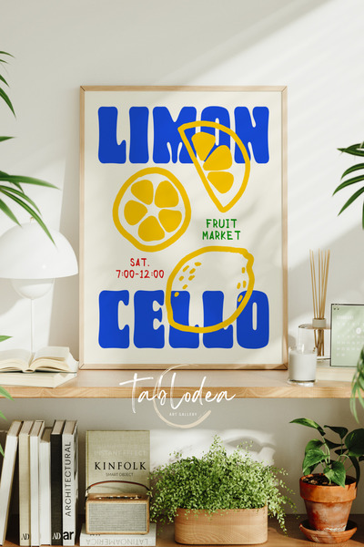 tablodea Limoncello Fruit Market Tablou cu poster înrămat în stil italian Tab...