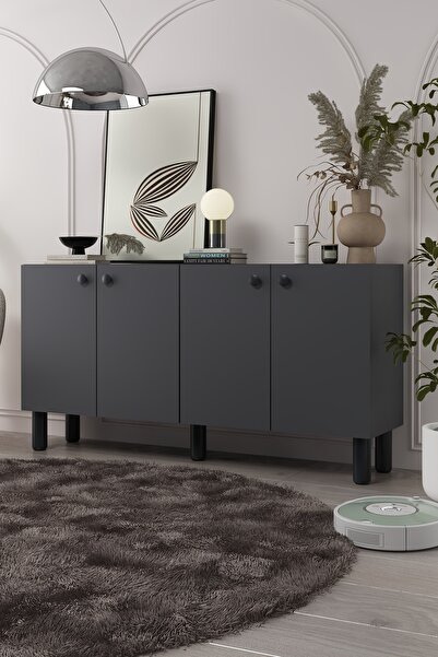 DEMONTE DECOR 8197KB150-1DD KONSOL TV ÜNİTESİ ANTRASİT-SİYAH