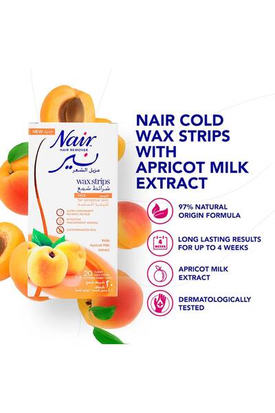 Nair Facial Wax Strips Apricot 20 Pack