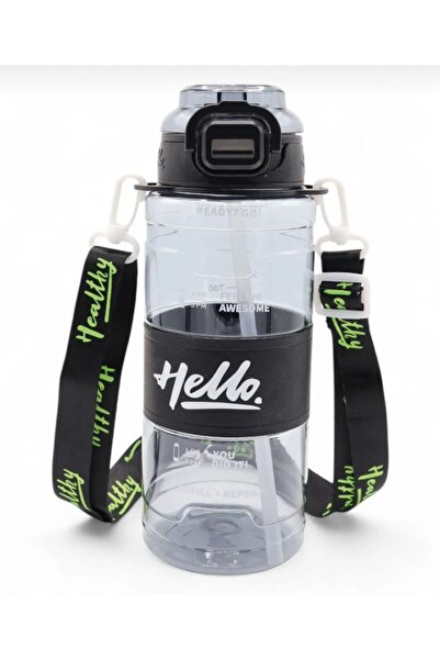 Chocuk Water Bottle Drinking Bottle with Straw - Daily Sports Water Bottle - School Children's Water Bottle with Colorful Neck Strap 800 ml