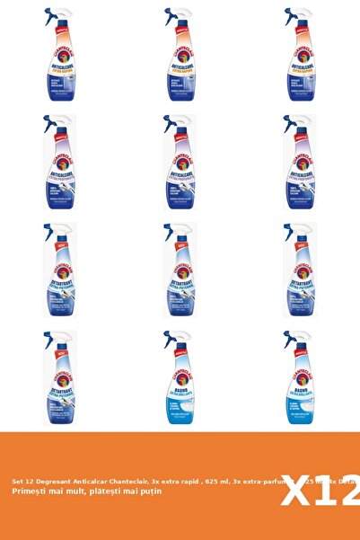 Chanteclair Set of 12 Chanteclair Anti-limescale Degreaser, 3x extra fast, 62...